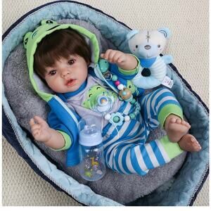 18” Lifelike Reborn Baby Doll Boy Soft Body Realistic Toddler w Accessories